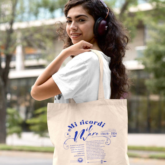 Mi Ricordi Il Mare Tote Bag Coton Recyclé